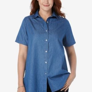 Woman Within Women's Denim Shirt
